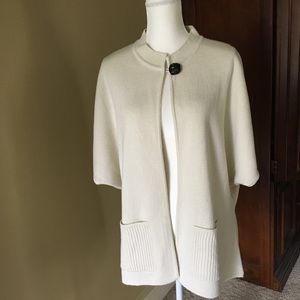 Tally Ho Dolman Sleeve Cardigan Sweater - Cream XL